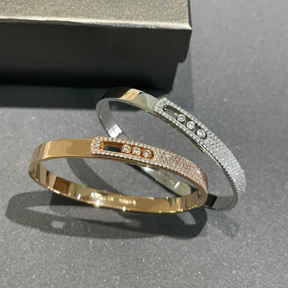[LUCKY LOVE]Move Noa Rose Gold Pavé Diamond Bangle Bracelet