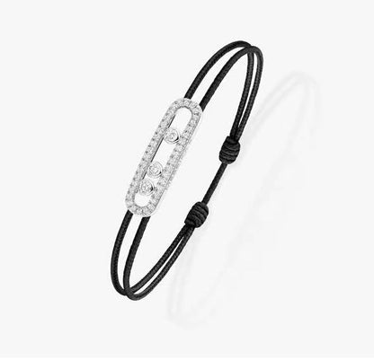 [LUCKY LOVE]Messika Care(s) pink cord pavé bracelet