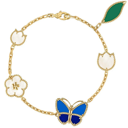 [LoveLucky] LOVE Brushed & Lucky Spring Butterfly 5-Motif Bracelet Stack Set