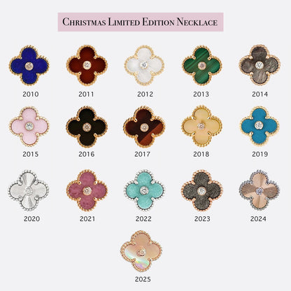 [LUCKY LOVE]CLOVER 15MM CHRISTMAS LIMITED EDITION SINGLE FLOWER NECKLACE