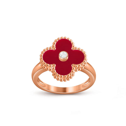 [LUCKY LOVE]CLOVER DIAMOND RING ROSE GOLD COLLECTION