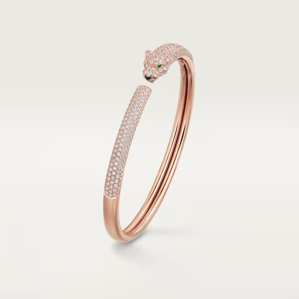 [LUCKY LOVE]PANTHERE FULL DIAMOND OPEN BRACELET