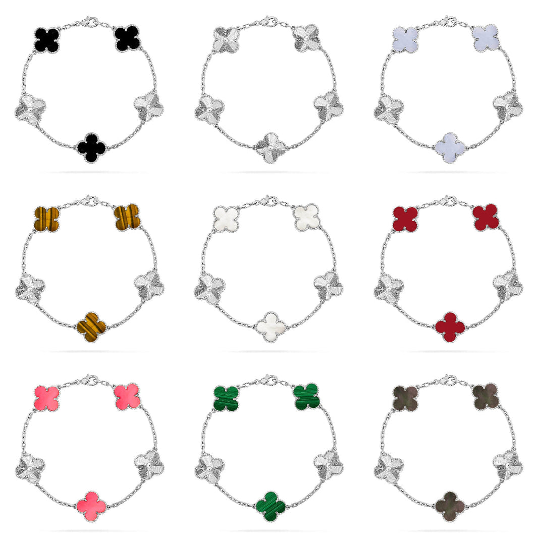[LUCKY LOVE]CLOVER LASER SILVER BRACELET COLLECTION,5 MOTIFS