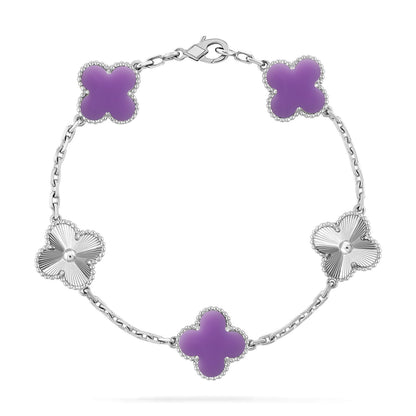 [LUCKY LOVE]CLOVER 5 MOTIF LIGHT PURPLE BRACELET COLLECTION
