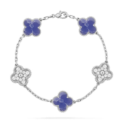 [LUCKY LOVE]CLOVER 5 MOTIF BLUE VEINS BRACELET COLLECTION