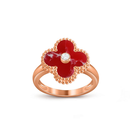 [LUCKY LOVE]CLOVER DIAMOND RING ROSE GOLD COLLECTION