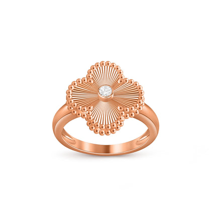 [LUCKY LOVE]CLOVER DIAMOND RING ROSE GOLD COLLECTION