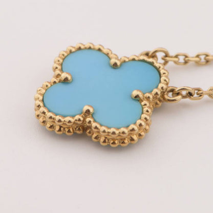 [LUCKY LOVE]CLOVER 15MM VINTAGE TURQUOISE NECKLACE