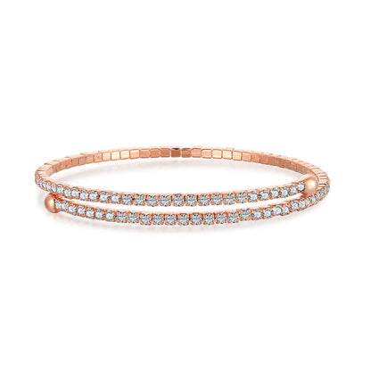[LUCKY LOVE]Row of Diamonds Round Fashion Bracelet
