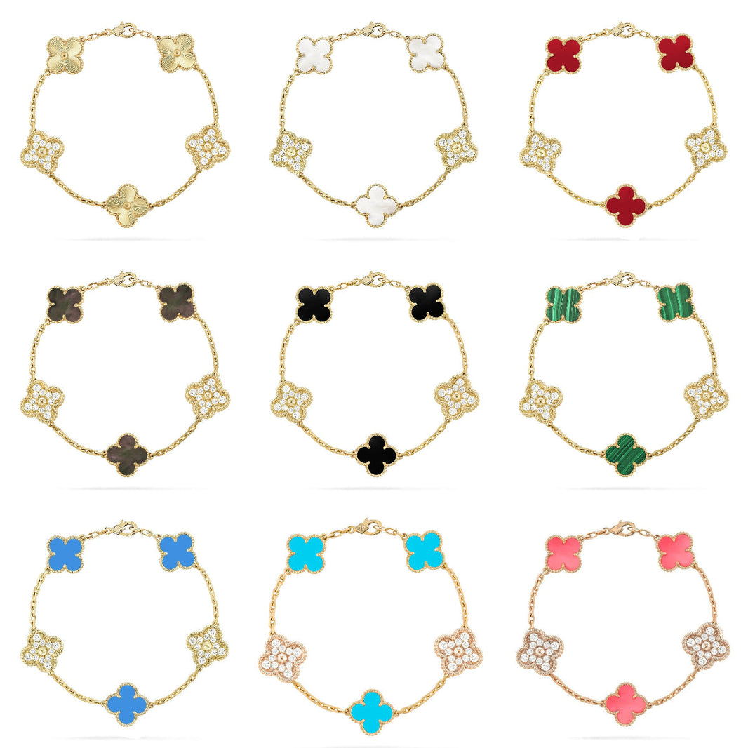 [LUCKY LOVE]CLOVER DIAMOND GOLD BRACELET COLLECTION,5 MOTIFS