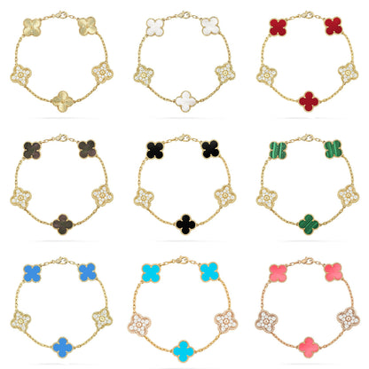 [LUCKY LOVE]CLOVER DIAMOND GOLD BRACELET COLLECTION,5 MOTIFS