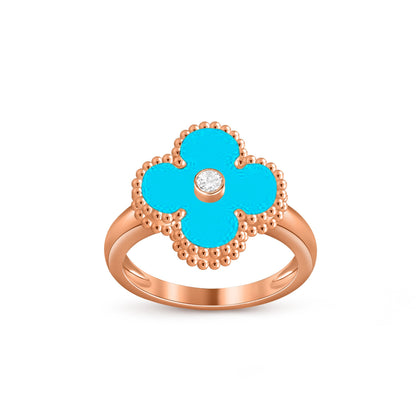 [LUCKY LOVE]CLOVER DIAMOND RING ROSE GOLD COLLECTION