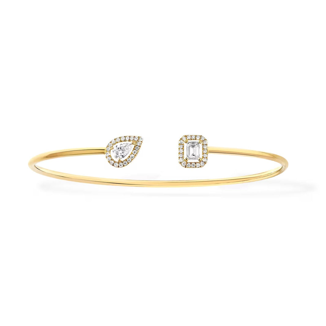 [LUCKY LOVE]JONC FLEX MY TWIN TOI & MOI SILVER DIAMOND BRACELET