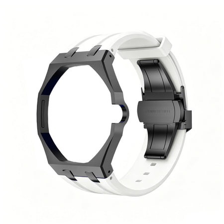 Oak Pop Black Steel  Silicone Strap
