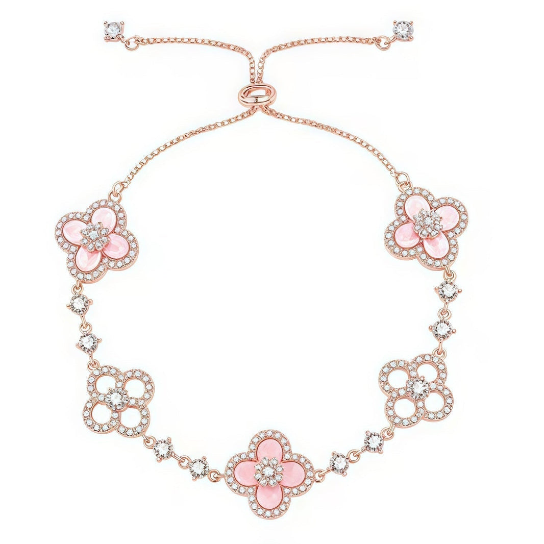 [LUCKY LOVE]CLOVER 5 MOTIF PINK BLUE RED WHITE BRACELET