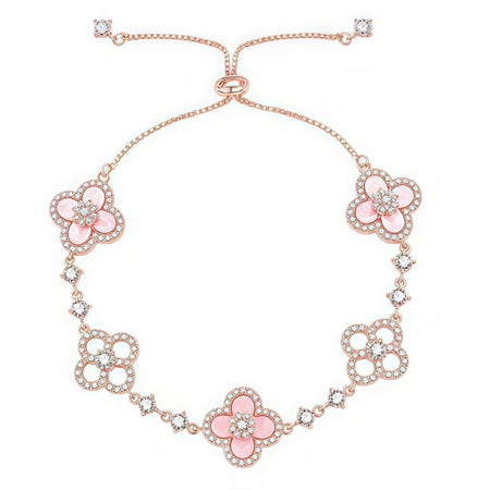 [LUCKY LOVE]CLOVER 5 MOTIF PINK BLUE RED WHITE BRACELET