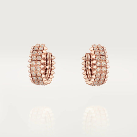 [LUCKY LOVE]CLASH 9.2MM FULL DIAMOND DOUBLE ROW EARRINGS