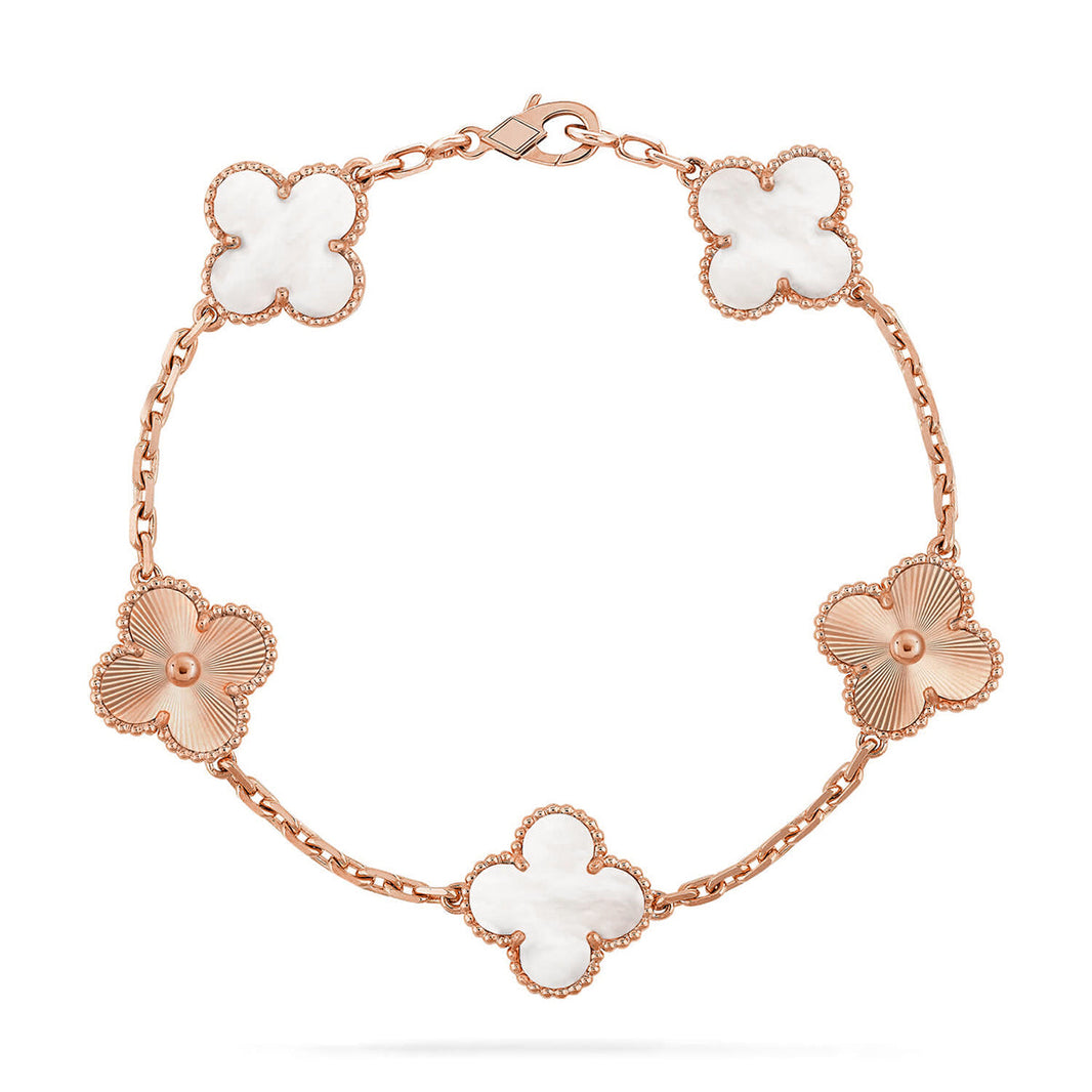 [LUCKY LOVE]CLOVER LASER ROSE GOLD BRACELET COLLECTION,5 MOTIFS