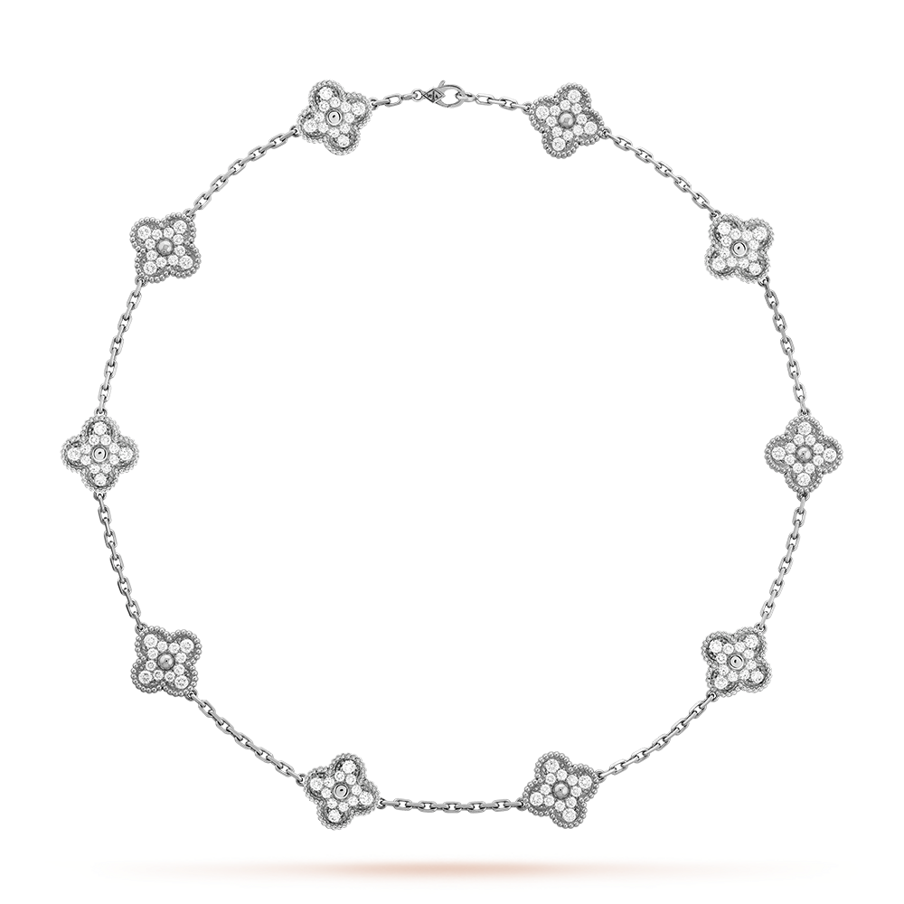 [LUCKY LOVE]CLOVER 10 MOTIFS DIAMOND NECKLACE