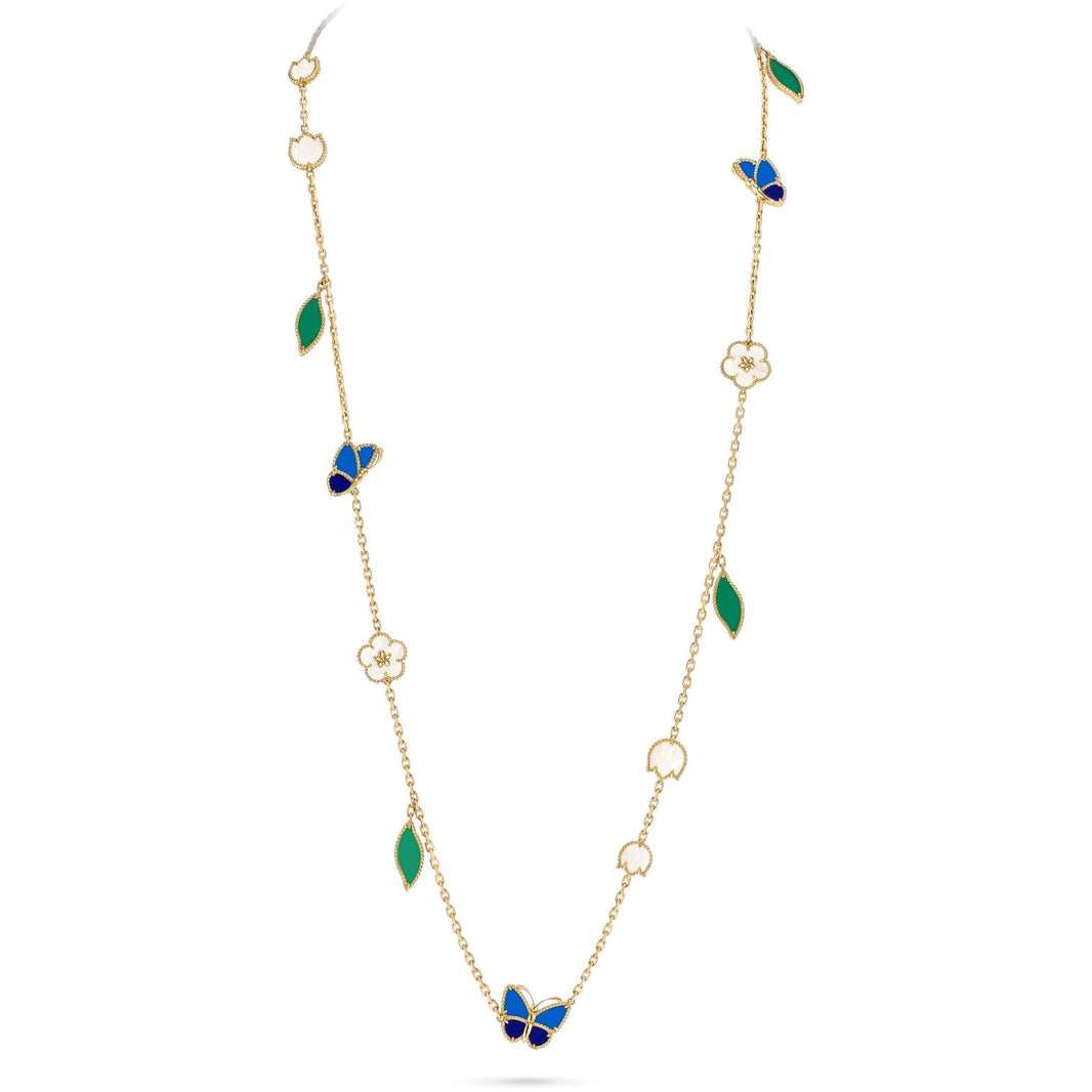 [LUCKY LOVE]LUCKY SPRING BUTTERFLY 15 FLOWER NECKLACE