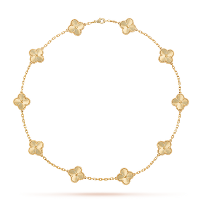 [LUCKY LOVE]CLOVER 10 MOTIFS LASER NECKLACE