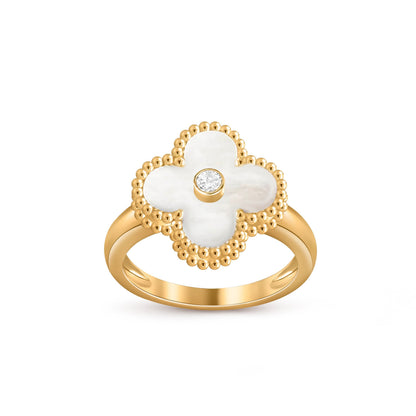 [LUCKY LOVE]CLOVER DIAMOND RING GOLD COLLECTION