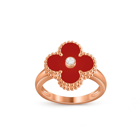 [LUCKY LOVE]CLOVER DIAMOND RING ROSE GOLD COLLECTION