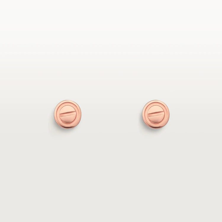 [LUCKY LOVE]LOVE EARRINGS PINK GOLD 10MM