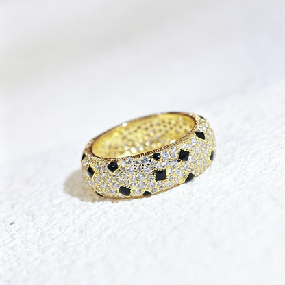 [LUCKY LOVE]PANTHERE SPOTTED FULL DIAMOND RING