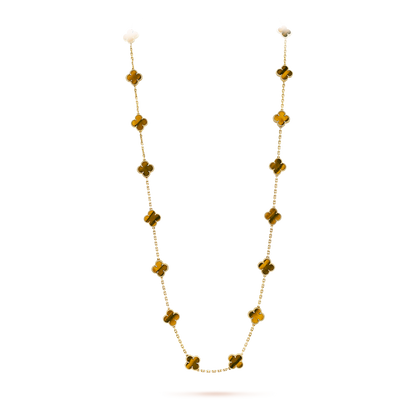 [LUCKY LOVE]CLOVER 20 MOTIFS TIGER EYE ROSE GOLD