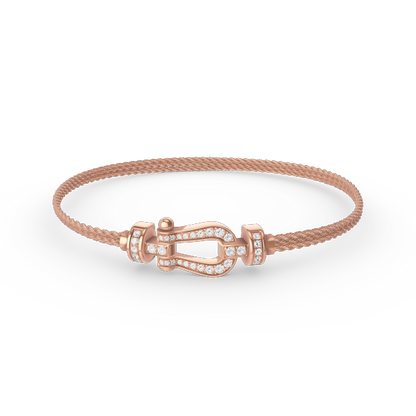[LUCKY LOVE]FORCE SMALL HORSESHOE  DIAMOND CHAIN ROPE BRACELET