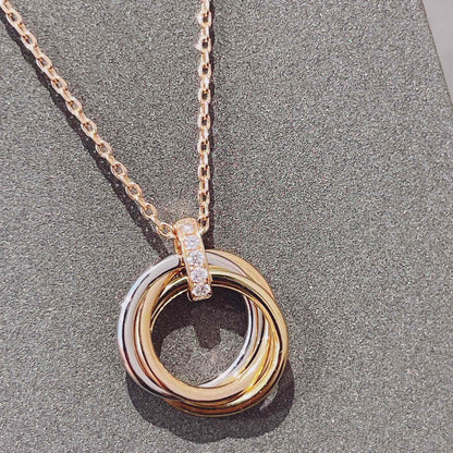 [LUCKY LOVE]TRINITY NECKLACE GOLD  DIAMONDS