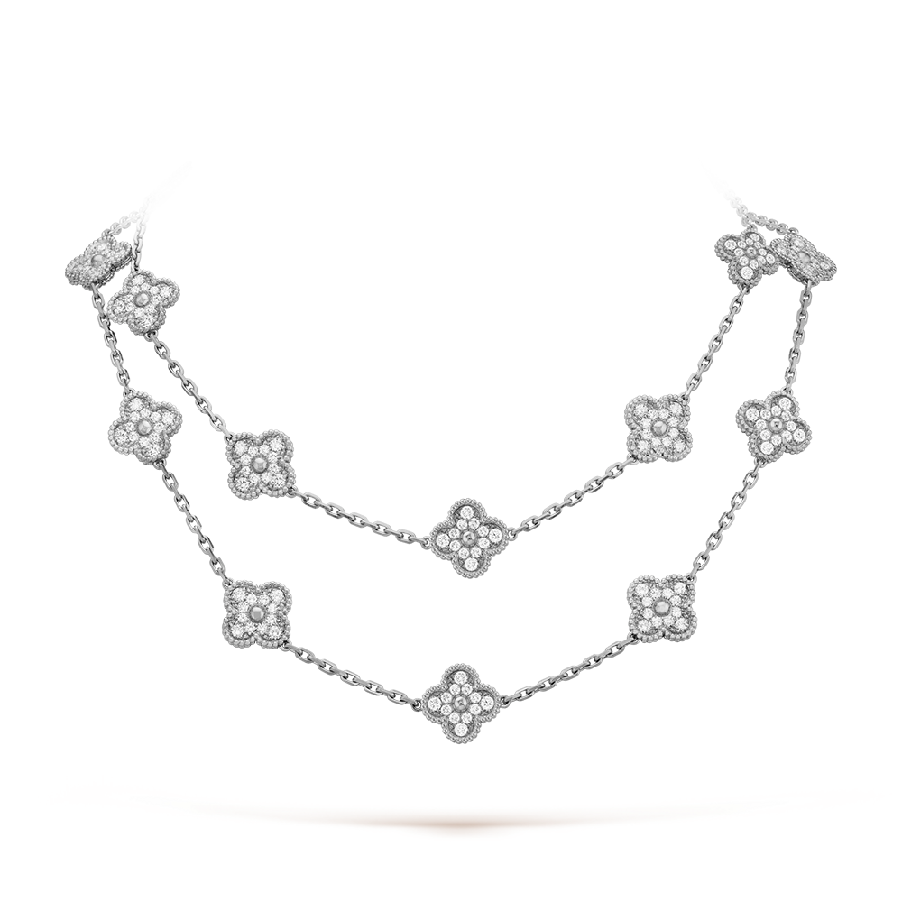 [LUCKY LOVE]CLOVER 20 MOTIFS DIAMOND SILVER