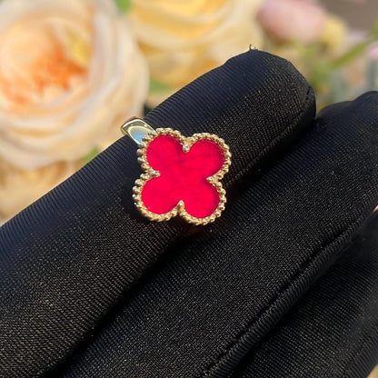 [LUCKY LOVE]NEW CLOVER PINK ENAMEL RINGS