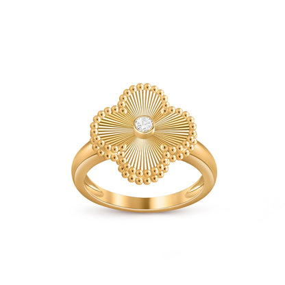 [LUCKY LOVE]CLOVER DIAMOND RING GOLD COLLECTION