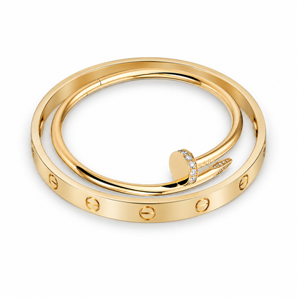 [LoveLucky] LOVE Classic & JUSTE Diamond Bracelet Stack Set