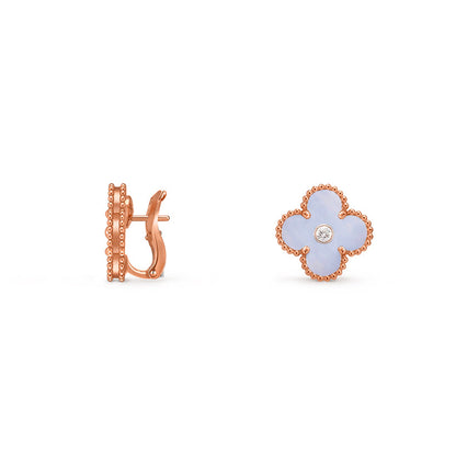 [LUCKY LOVE]CLOVER 15MM MOP DIAMOND EARRINGS COLLECTION