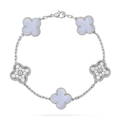 [LUCKY LOVE]CLOVER DIAMOND SILVER BRACELET COLLECTION,5 MOTIFS