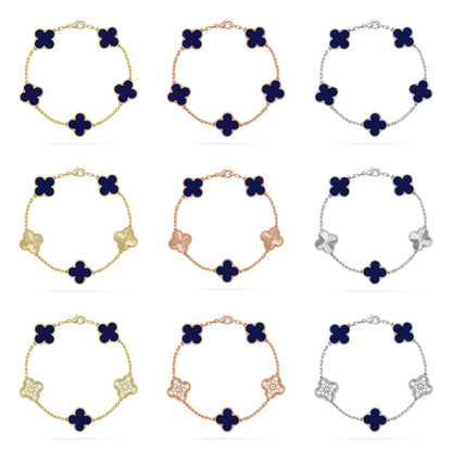 [LUCKY LOVE]CLOVER 5 MOTIF LAPIS LAZULI BRACELET COLLECTION