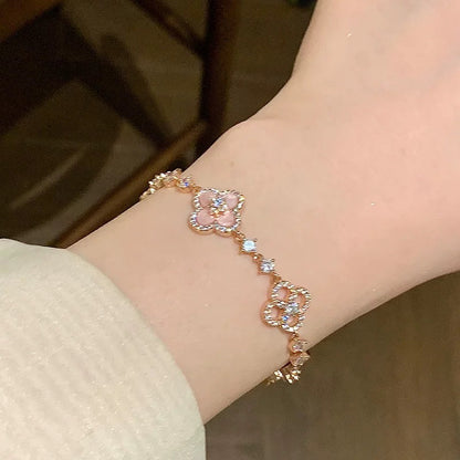 [LUCKY LOVE]CLOVER 5 MOTIF PINK BLUE RED WHITE BRACELET