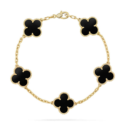 [LoveLucky]Force Horseshoe & Clover 5 Motifs Bracelet Stack Set