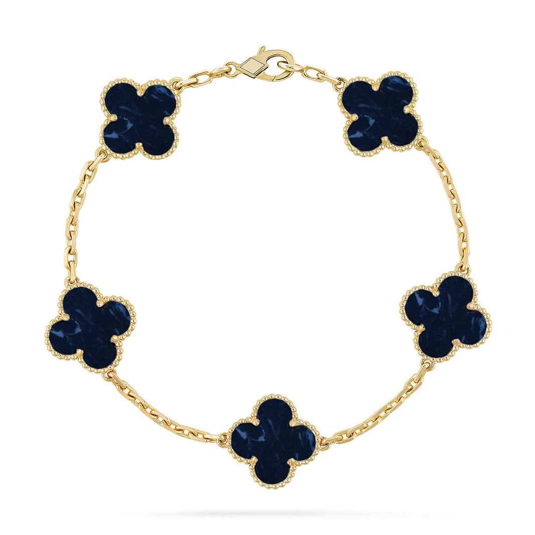 [LUCKY LOVE]CLOVER 5 MOTIF PIETERSITE BRACELET COLLECTION