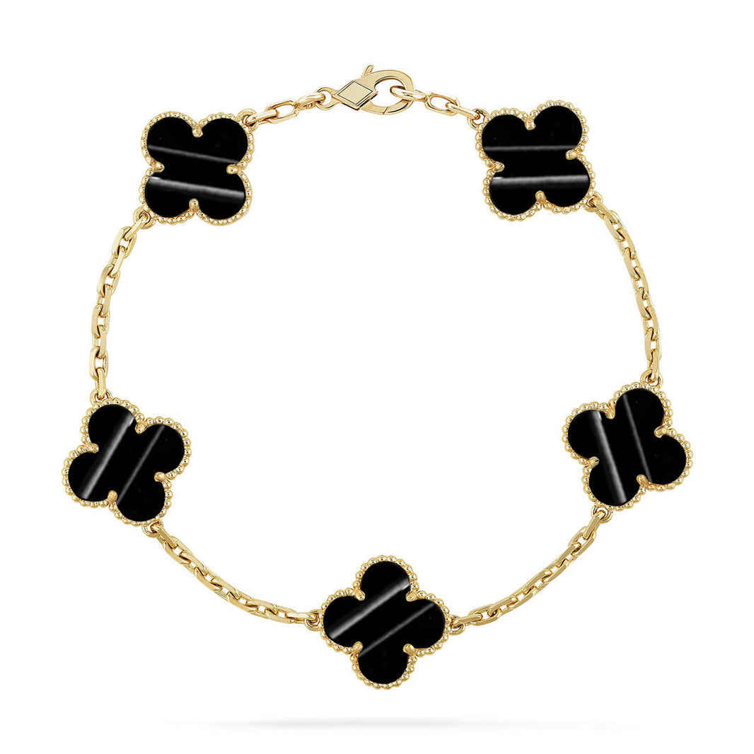 [LUCKY LOVE] CLOVER 5 MOTIF PULSAR STONE BRACELET COLLECTION