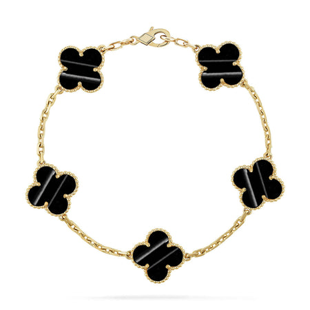 [LUCKY LOVE] CLOVER 5 MOTIF PULSAR STONE BRACELET COLLECTION