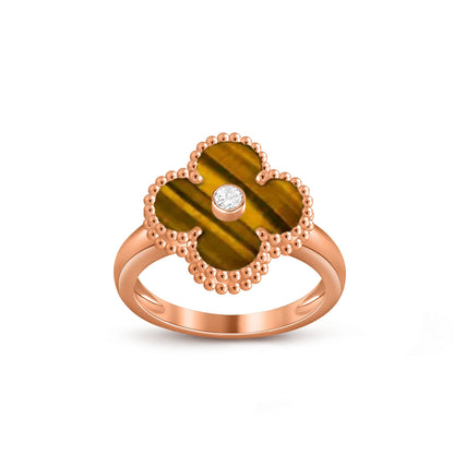 [LUCKY LOVE]CLOVER DIAMOND RING ROSE GOLD COLLECTION