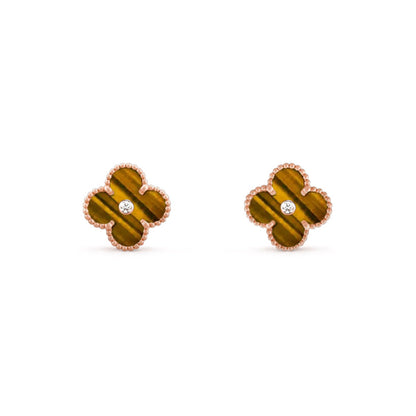 [LUCKY LOVE]CLOVER  15MM DIAMOND EARRINGS COLLECTION