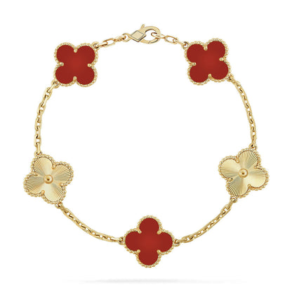 [LoveLucky]Clover & Love Diamond-Paved Radiant Line 2-Piece Bracelet Stack Set