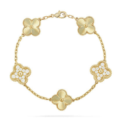 [LUCKY LOVE] CLOVER 5 MOTIF LASER BRACELET COLLECTION