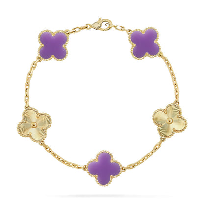 [LUCKY LOVE]CLOVER 5 MOTIF LIGHT PURPLE BRACELET COLLECTION