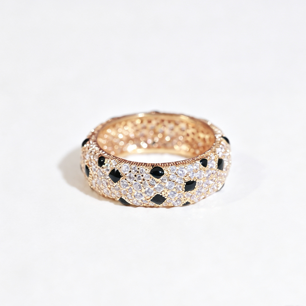 [LUCKY LOVE]PANTHERE SPOTTED FULL DIAMOND RING